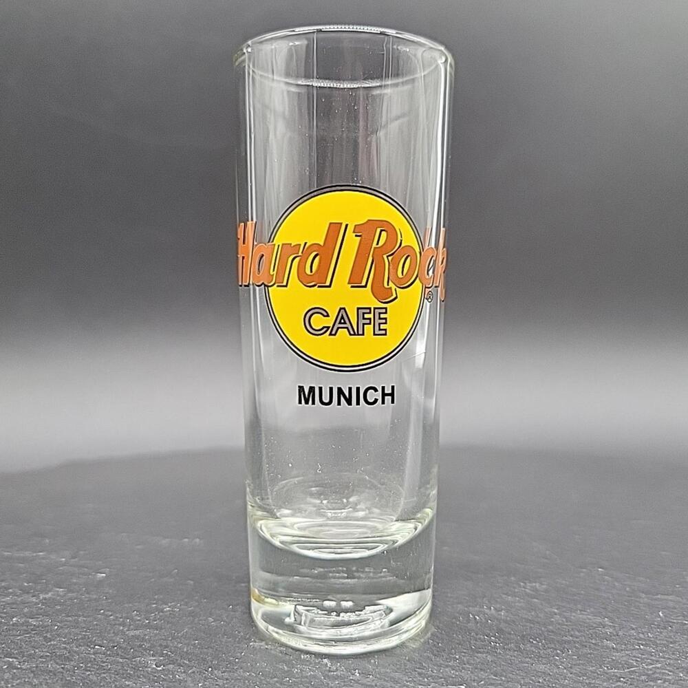 Munich - Hard Rock Cafe Shot Glass 4" Tall - Germany, Black Letters